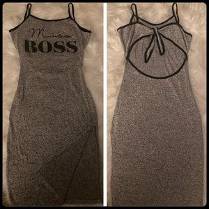 Sexy gray “Miss Boss” anytime dress ;)